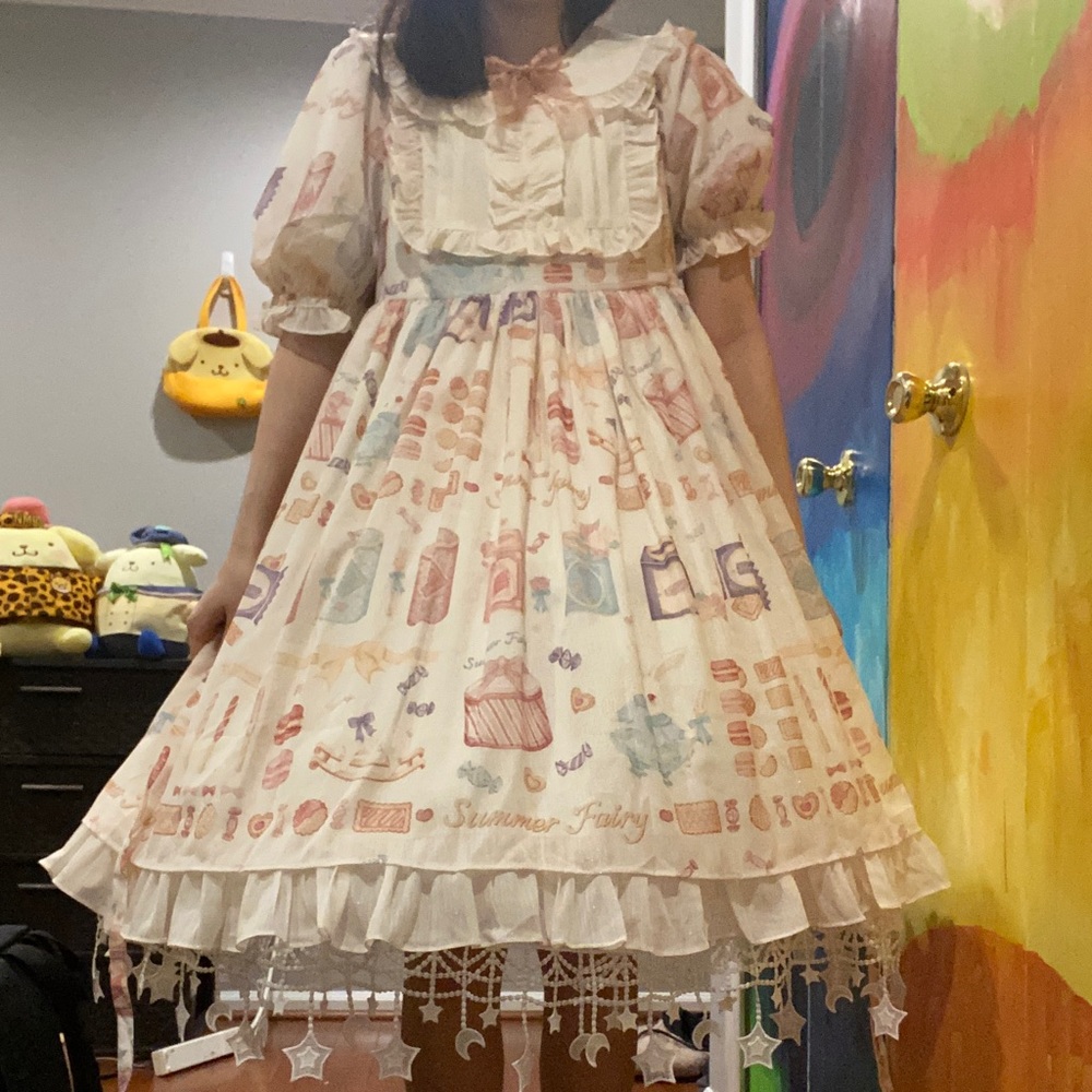 Lolita Summer Fairy Rabbit and Candy Jar Sweet Lolita Dress